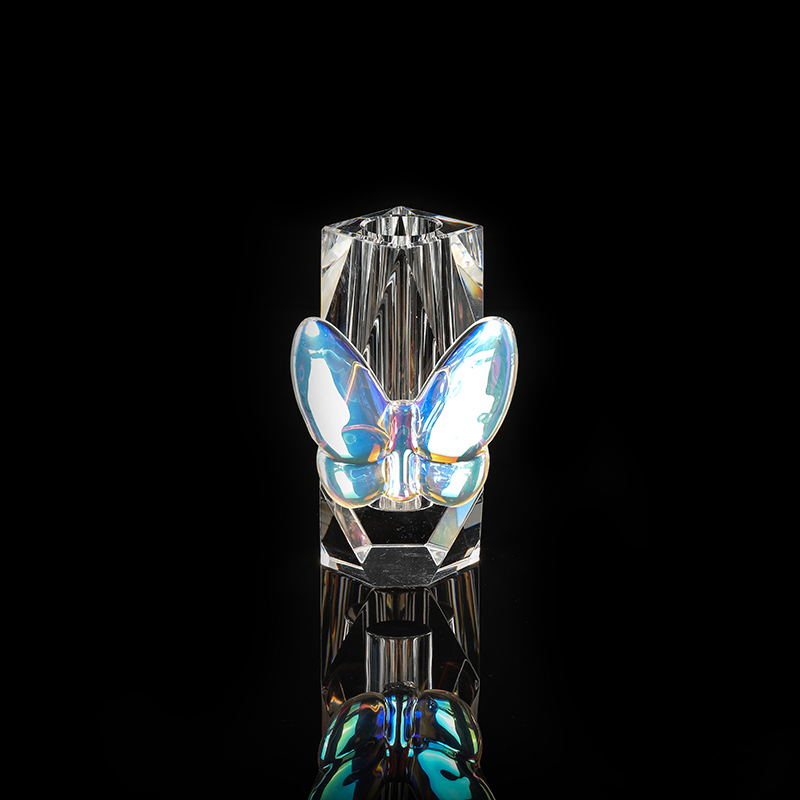 Large Butterfly Crystal Vase