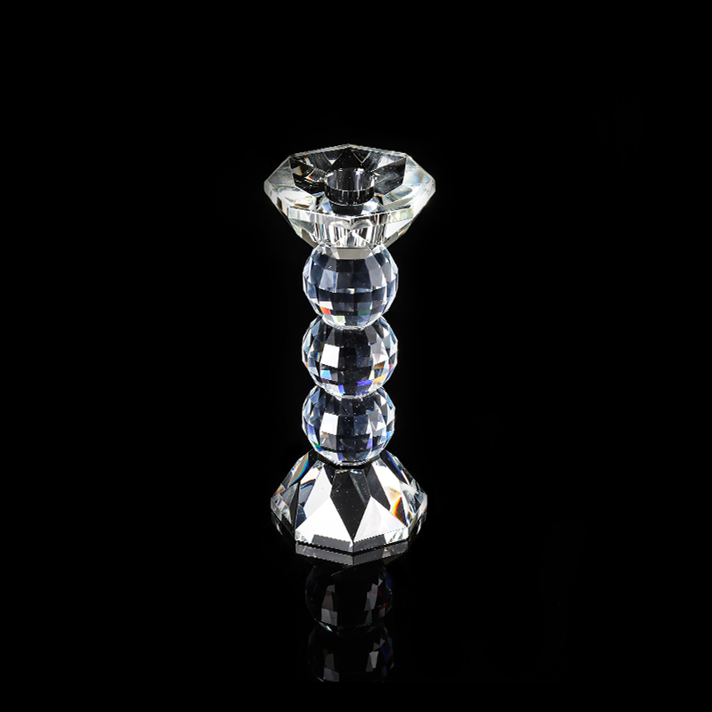 Crystal Diamond Faceted Ball Single-Headed Candelabra