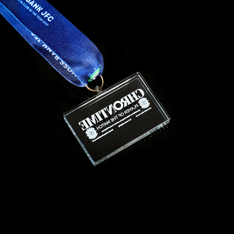 Square Color Printed Crystal Glass Medal