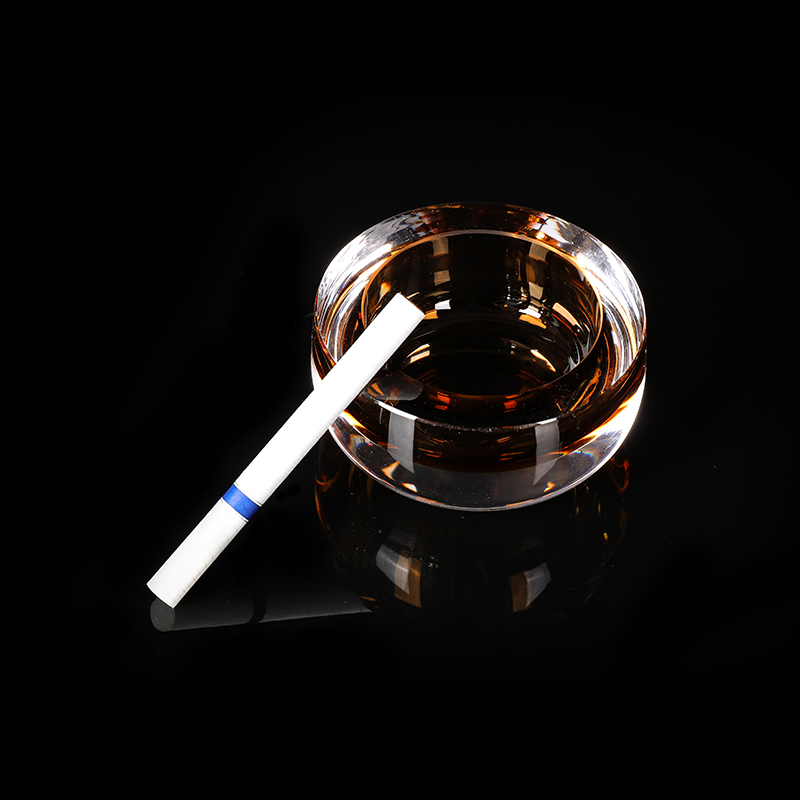 High-end Crystal Amber Round Ashtray