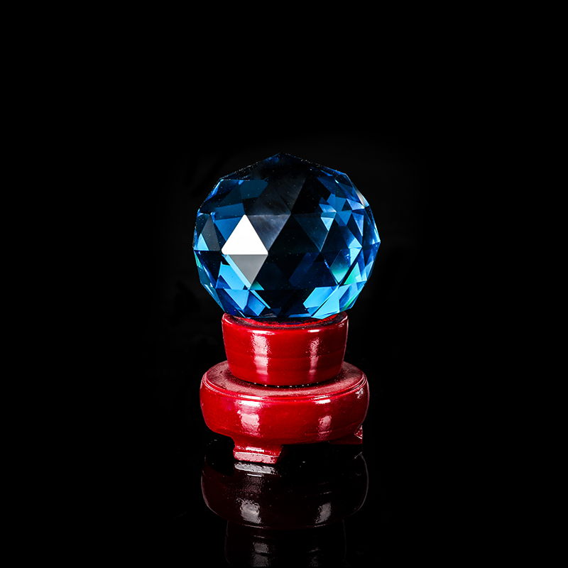 Blue Crystal Faceted Ball