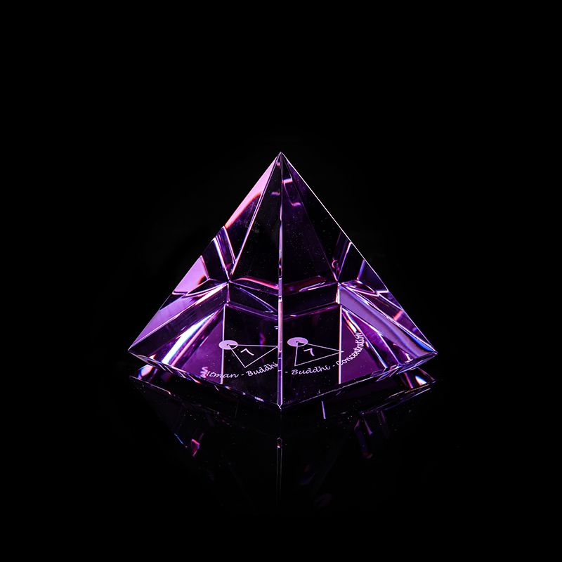 Purple Crystal Pyramid Ornaments